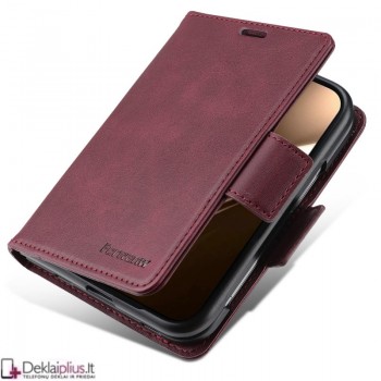 Dirbtinės odos dėklas - bordo (Apple Iphone Duo)